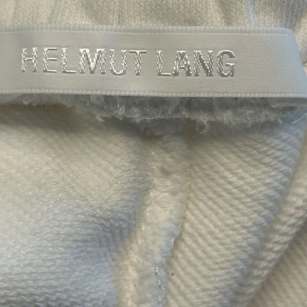Men’s Helmut Lang MILANO PARIS NEW YORK white heavyweight luxe logo joggers LG